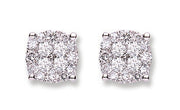 18Ct White Gold Cluster 0.75ct Diamond Studs TGC-DER0183