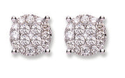 18Ct White Gold 1.00ct Cluster Diamond  Studs TGC-DER0184