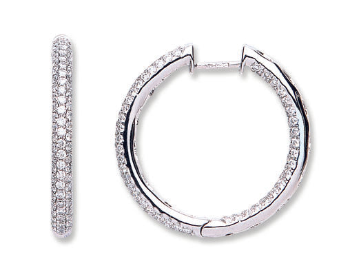 18Ct White Gold 1.60ct Diamond Hoop Earrings TGC-DER0189
