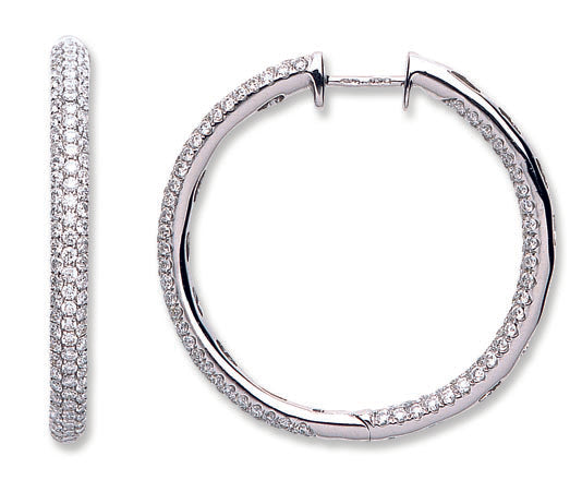 18Ct White Gold 2.30ct Diamond Hoop Earrings TGC-DER0190