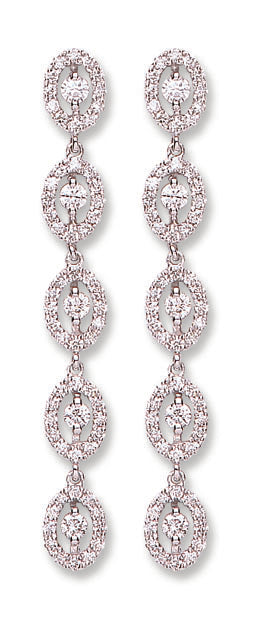 18ct White Gold 1.25ct Diamond Drop Earrings  TGC-DER0193