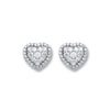 18ct White Gold 0.45ct Diamond Heart Stud Earrings TGC-DER0195
