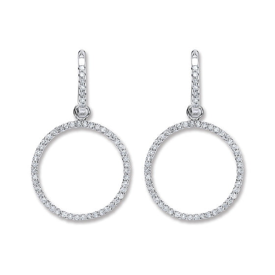 18ct White Gold 0.55ct Diamond Drop Earrings  TGC-DER0198