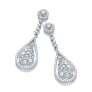 18ct White Gold 3.30ct Diamond Drop Earrings  TGC-DER0201