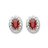9ct Yellow Gold Diamond And Ruby Stud Earrings  TGC-DER0204