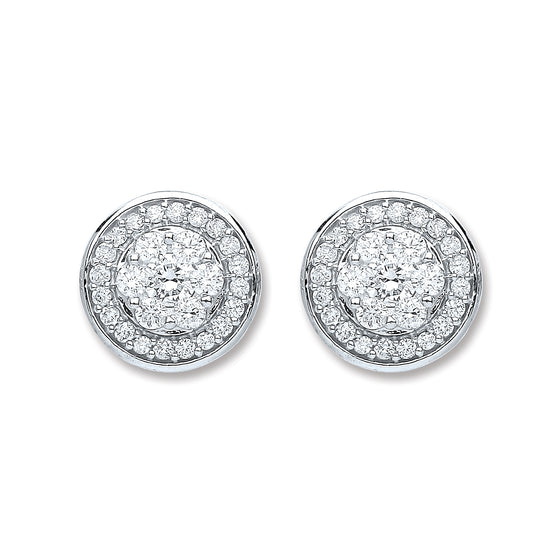 18ct White Gold 0.50ct Diamond Stud Earrings  TGC-DER0212