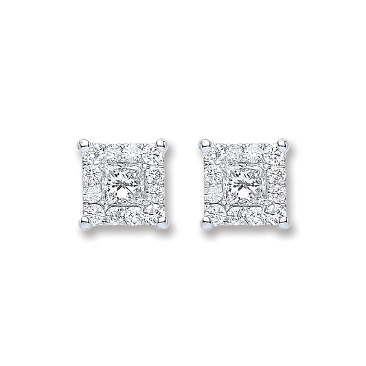 18ct White Gold 0.50ct Diamond Stud Earrings  TGC-DER0221