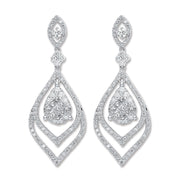 18ct White Gold 2.00ct Diamond Drop Earrings  TGC-DER0227