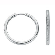 9ct White Gold 0.50ct Diamond Hoop Earrings TGC-DER0106