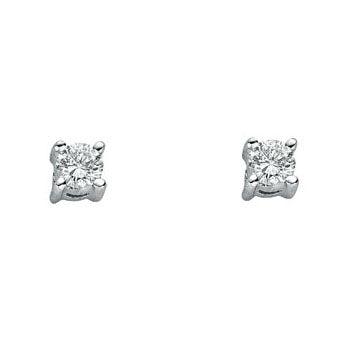 9ct White Gold 0.25ct Claw Set Diamond Stud Earrings TGC-DER0174