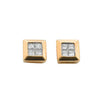 9ct Yellow Gold 0.25ctw 4 Stone Rubover Set Princess Cut Diamond Stud Earrings TGC-DER0030