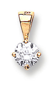 18ct Yellow Gold 0.15ct Claw Set Diamond Pendant TGC-DPD0001