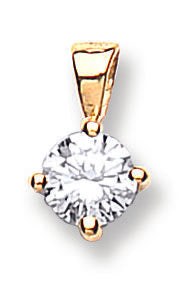 18ct Yellow Gold 0.25ct Claw Set Diamond Pendant TGC-DPD0002