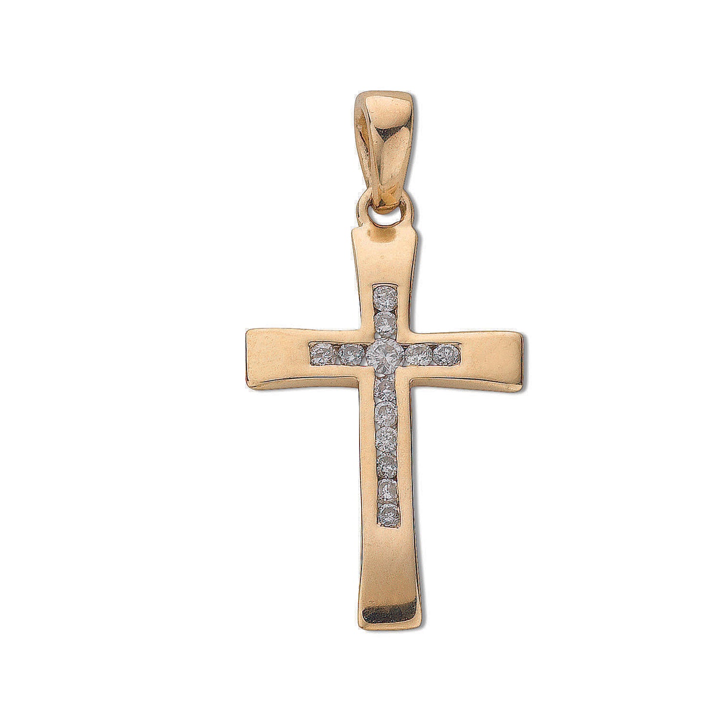 9ct Yellow Gold 0.12ct Diamond Cross TGC-DPD0033