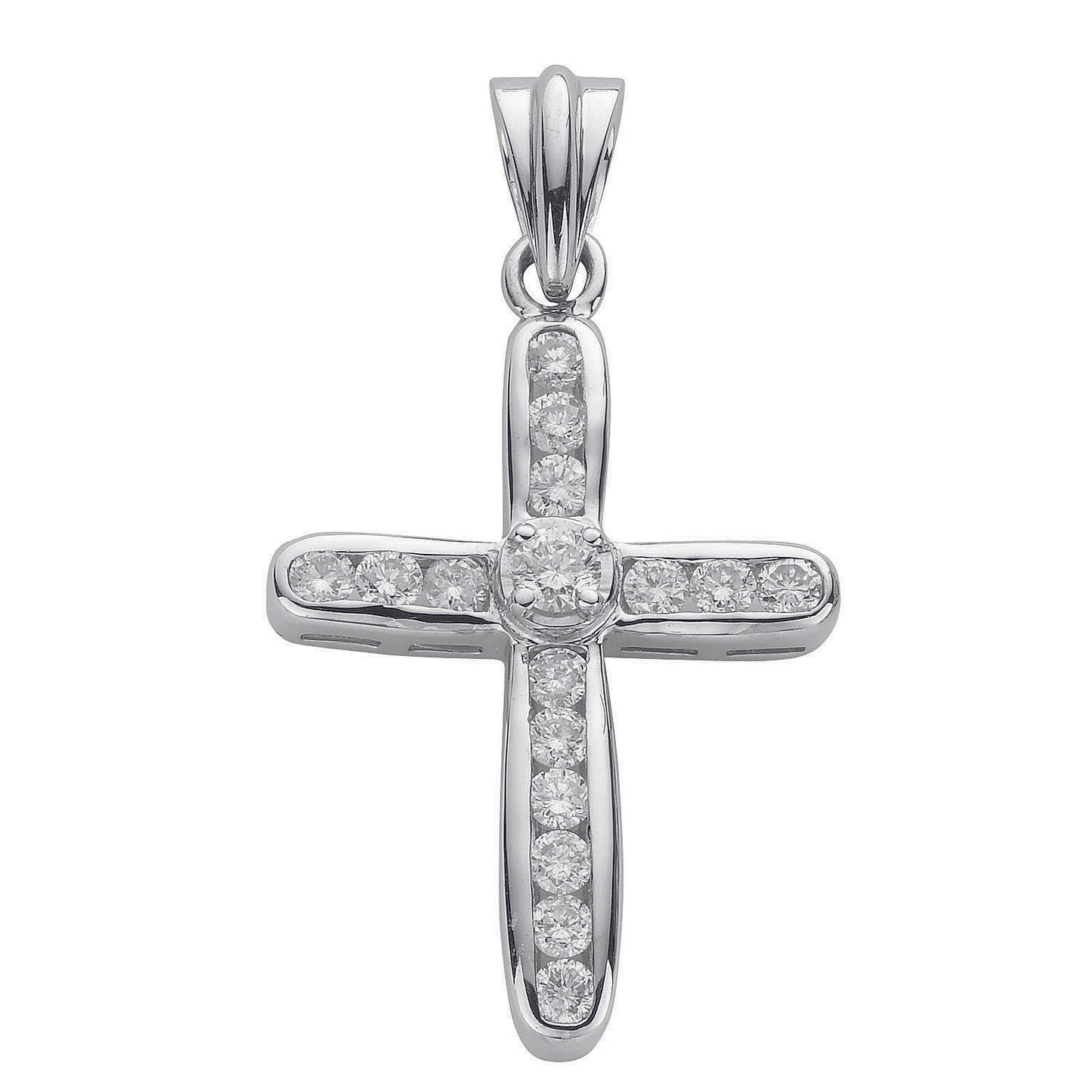 18ct White Gold 0.50ct Diamond Cross TGC-DPD0116