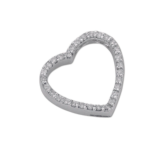 9ct White Gold 0.32ct Diamond Heart Pendant TGC-DPD0132