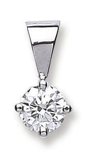 18ct White Gold 0.50ct Claw Set Diamond Pendant TGC-DPD0270