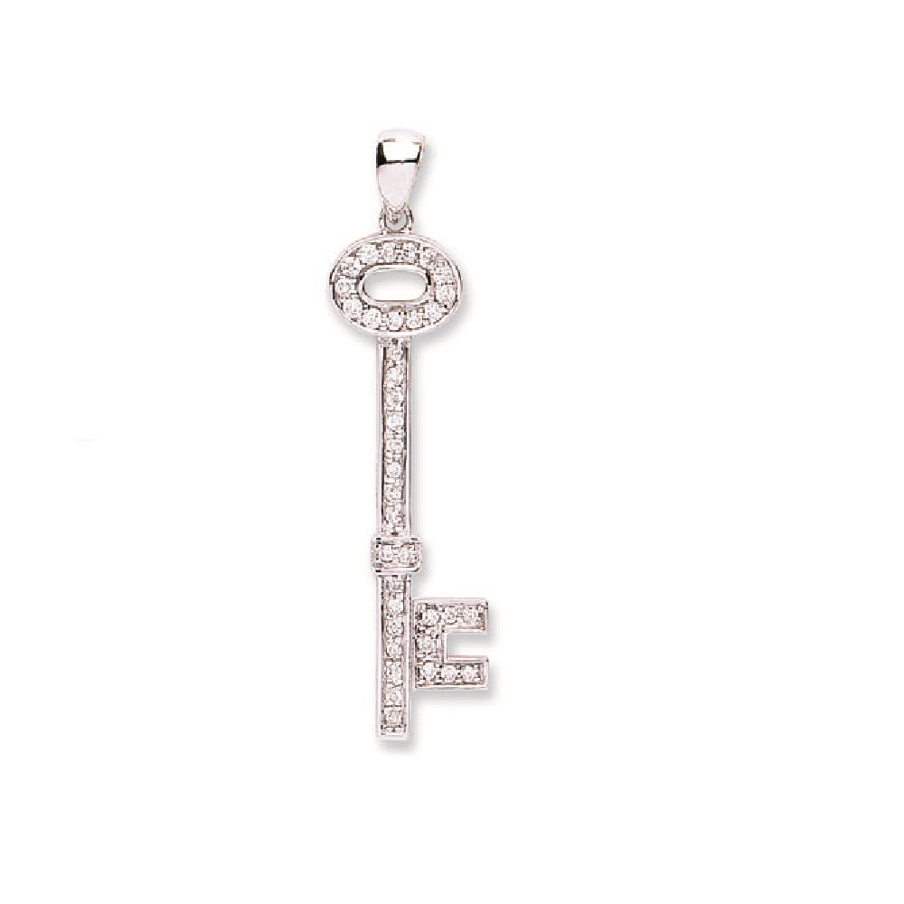 18ct White Gold 0.22ct Diamond Key TGC-DPD0348