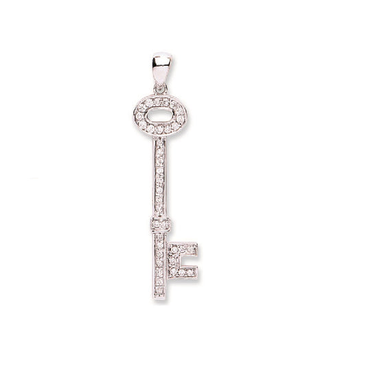 18ct White Gold 0.22ct Diamond Key TGC-DPD0348