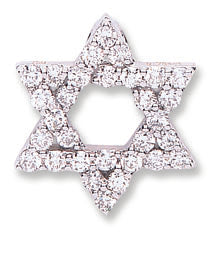 18ct White Gold 0.80ct Diamond Star of David Pendant TGC-DPD0352