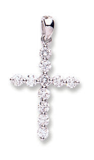 18ct White Gold 0.30ct Diamond Cross TGC-DPD0353