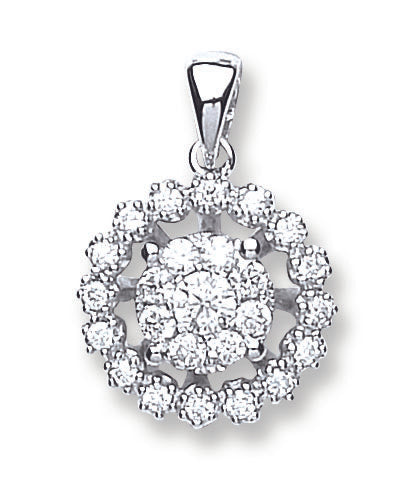 18ct White Gold 0.33ct Diamond Cluster Pendant TGC-DPD0361