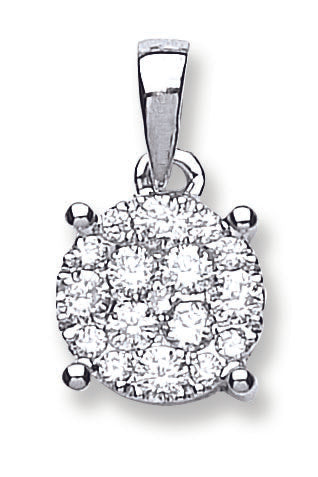 18ct White Gold 0.50ct Diamond Cluster Pendant TGC-DPD0362