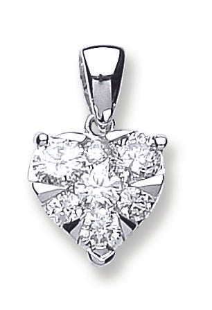 18ct White Gold 0.50ct Diamond Heart Pendant TGC-DPD0368