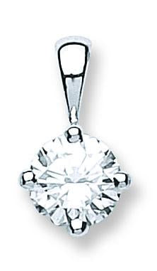 18ct White Gold 0.70ct Diamond Solitaire Pendant TGC-DPD0369