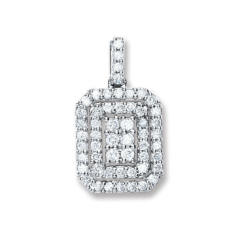 9ct White Gold 0.55ct Diamond Fancy Pendant TGC-DPD0378