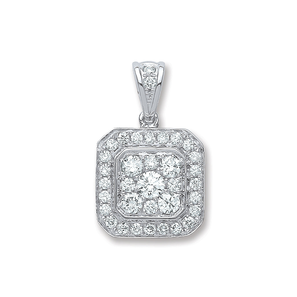 18ct White Gold 0.50ct G/Vs Diamond Pendant  TGC-DPD0391