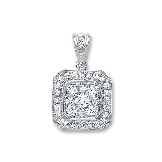 18ct White Gold 0.50ct G/Vs Diamond Pendant  TGC-DPD0391