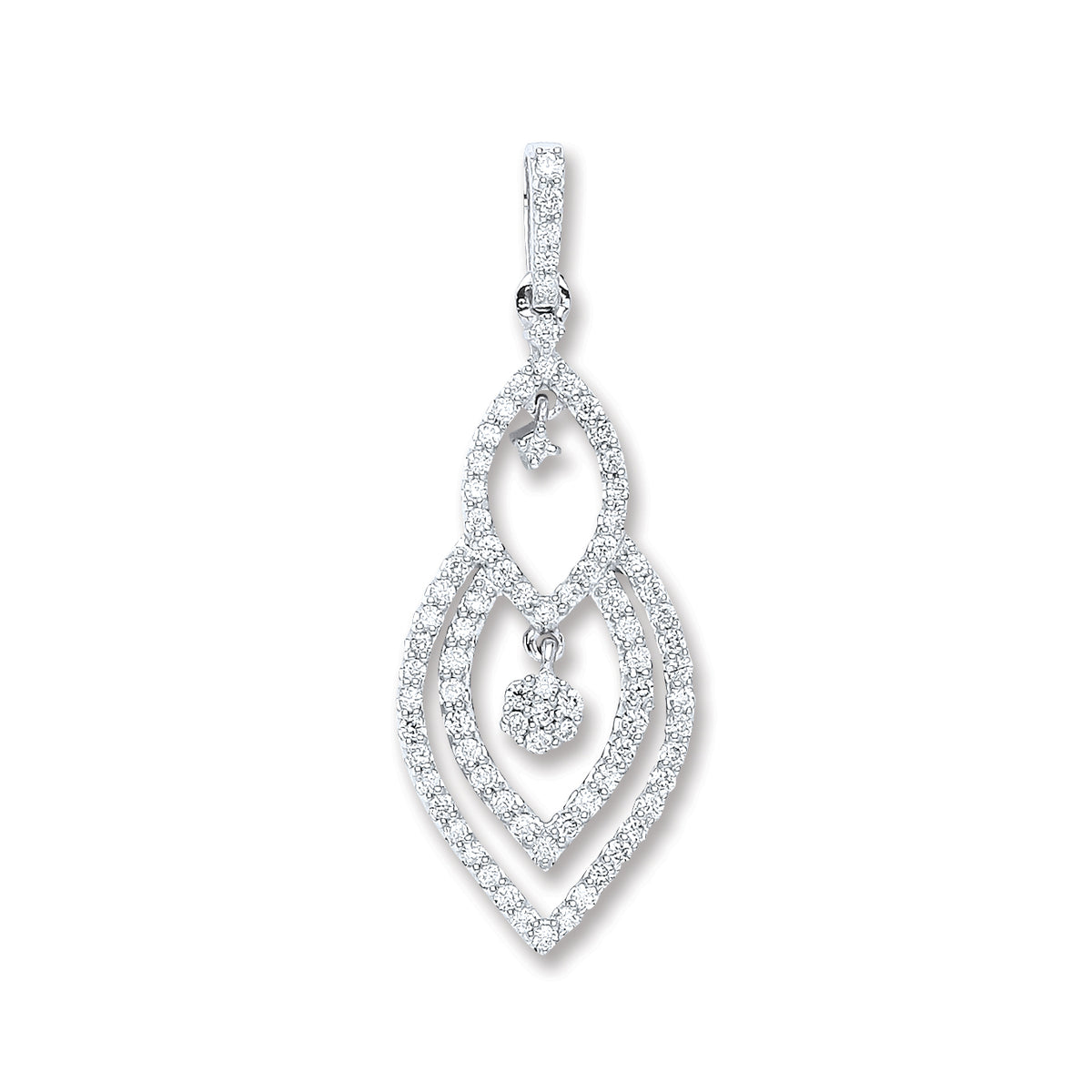 18ct White Gold 0.50ct Diamond Pendant TGC-DPD0405