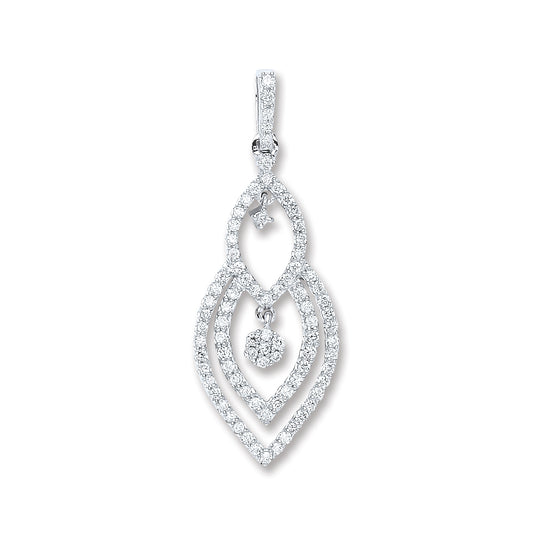 18ct White Gold 0.50ct Diamond Pendant TGC-DPD0405