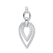 9ct White Gold 0.25ct Diamond Drop Pendant TGC-DPD0408