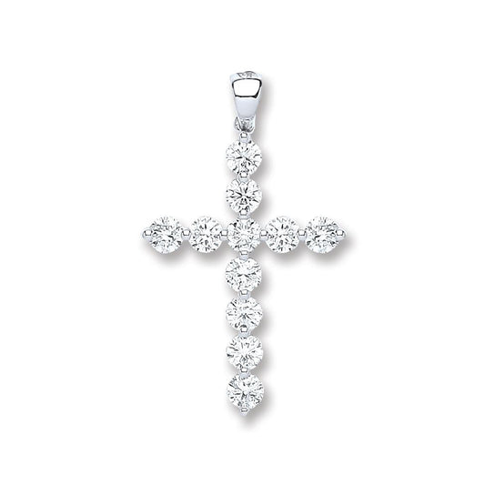 18ct White Gold 0.70ct Diamond Cross Pendant TGC-DPD0410