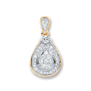 9ct Yellow Gold 0.25ct Diamond Drop Pendant TGC-DPD0412