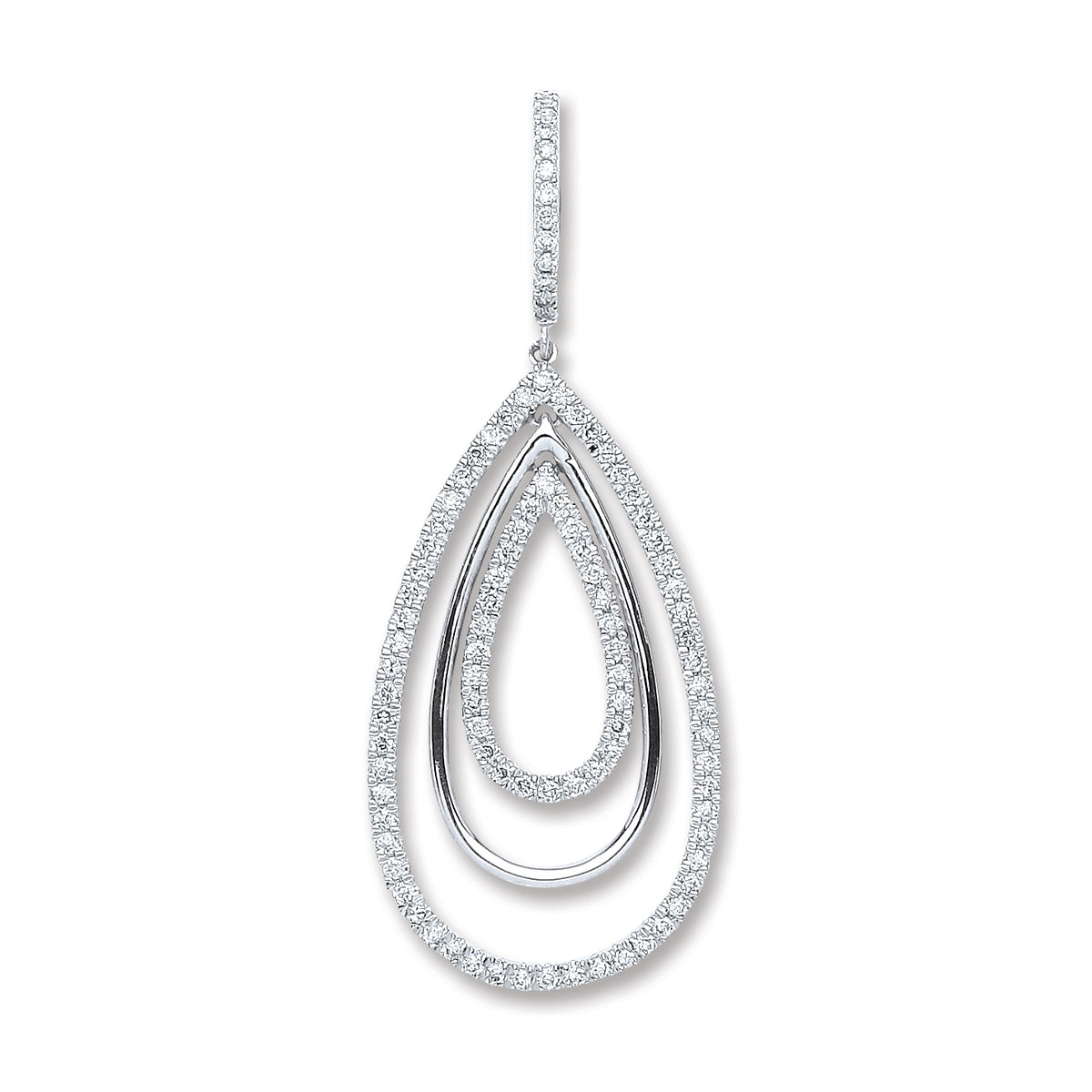 18ct White Gold 0.50ct Diamond Drop Pendant TGC-DPD0413