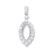 18ct White Gold 0.55ct Diamond Drop Pendant TGC-DPD0415