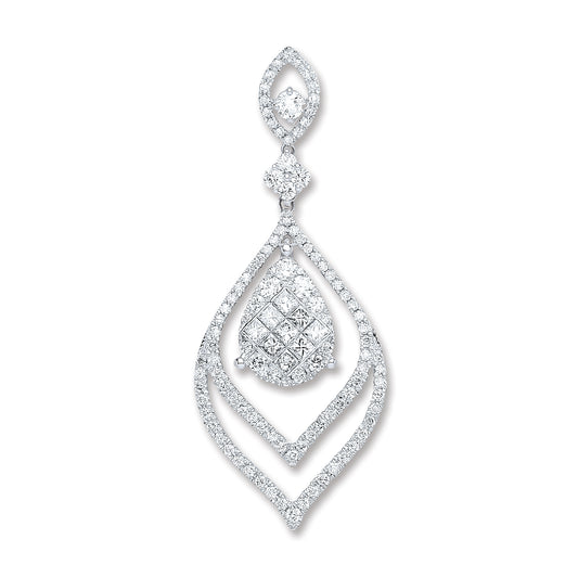 18ct White Gold 1.60ct Diamond Drop Pendant TGC-DPD0417