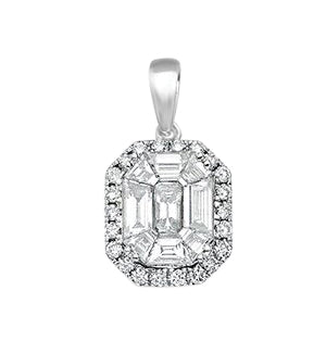 18ct White Gold 1.00ct Diamond Drop Pendant TGC-DPD0419