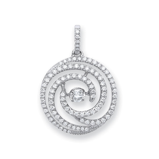 18ct White Gold 0.60ct Dancing Diamond Drop Pendant TGC-DPD0420