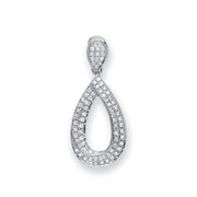 9ct White Gold 0.20ct Pear Diamond Drop Pendant TGC-DPD0421