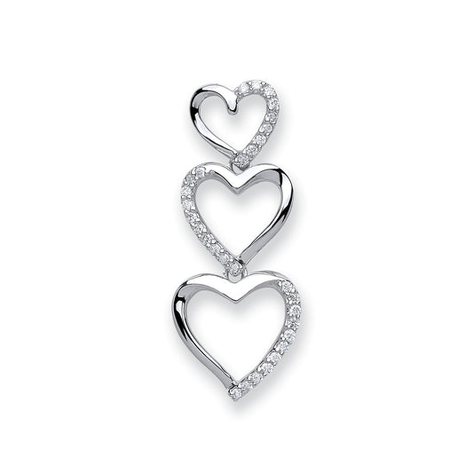 9ct White Gold 0.15ct Diamond Heart Pendant TGC-DPD0432