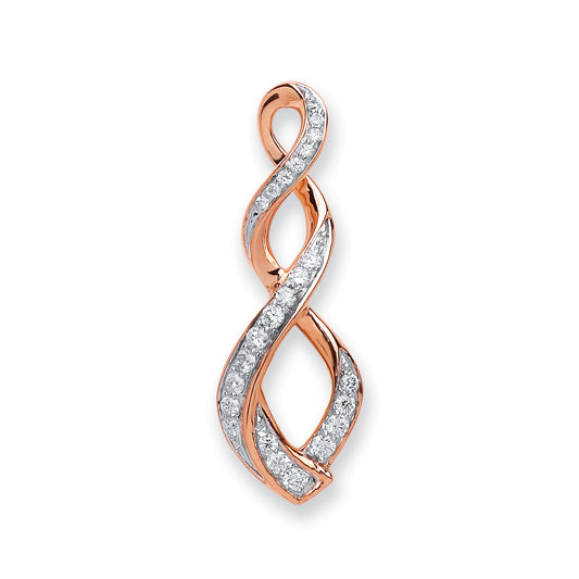 18ct Rose Gold 0.35ct Diamond Pendant TGC-DPD0433