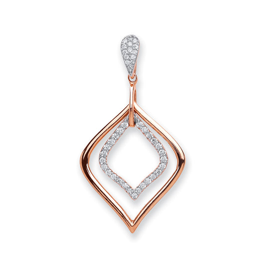 18ct Rose Gold 0.25ct Diamond Pendant TGC-DPD0435