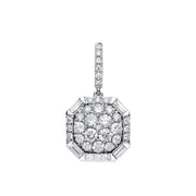 18ct White Gold brilliant & baguette cut 1.00ct diamond pendant TGC-DPD0437