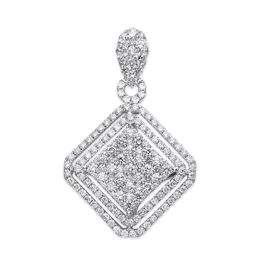 18ct White Gold 2.00ct Square Pendant TGC-DPD0441