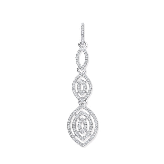 9ct White Gold Drop 0.25ct Diamond Pendant  TGC-DPD0443