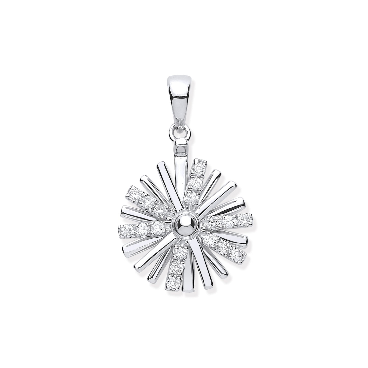 9ct White Gold 0.16ct Spinning Diamond Pendant  TGC-DPD0445